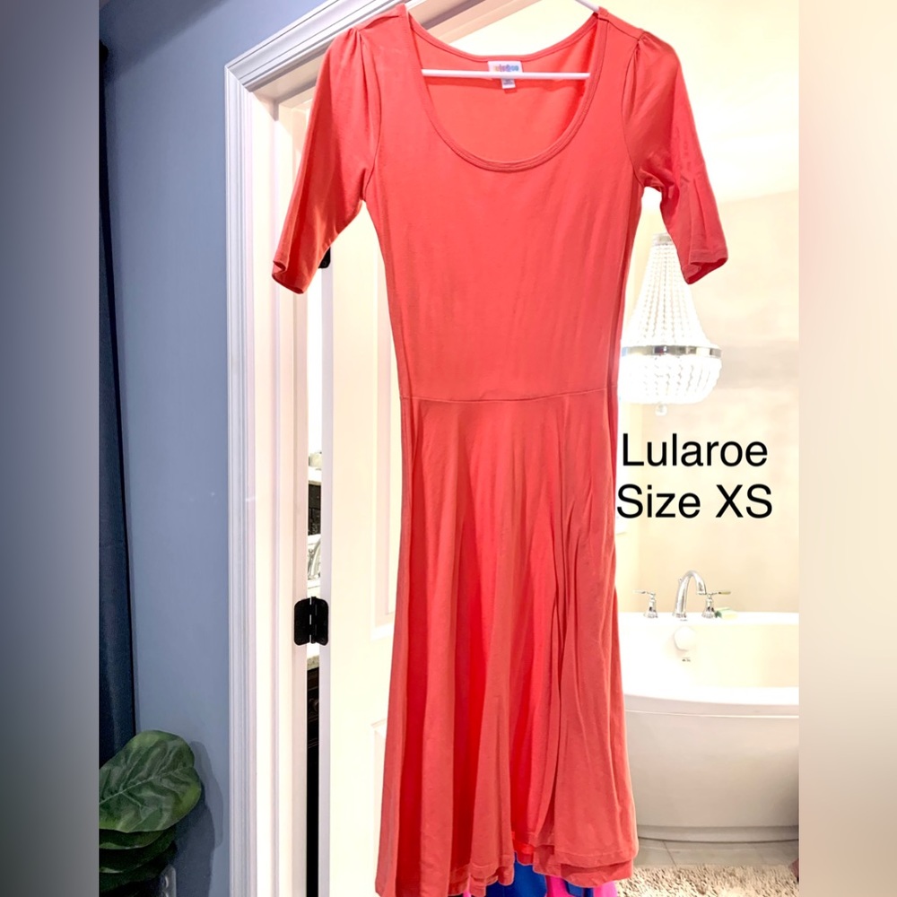 Lularoe salmon colored dress